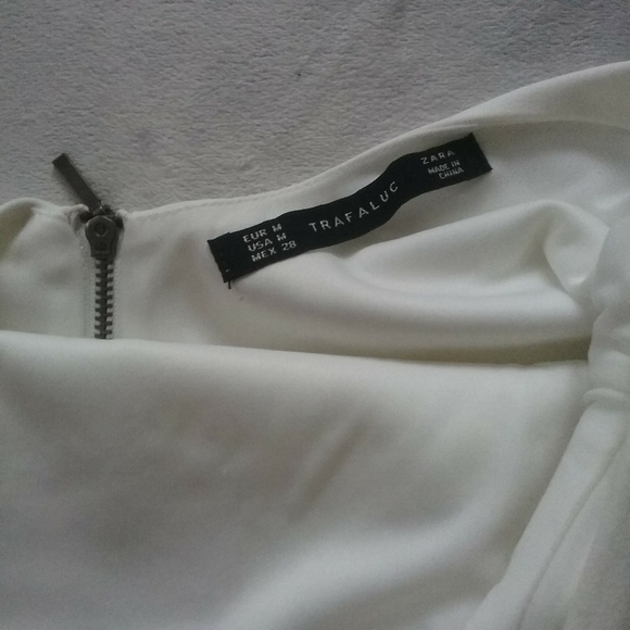 ZARA White Mini Dress With Rhinestone Like Detail - Picture 13 of 13